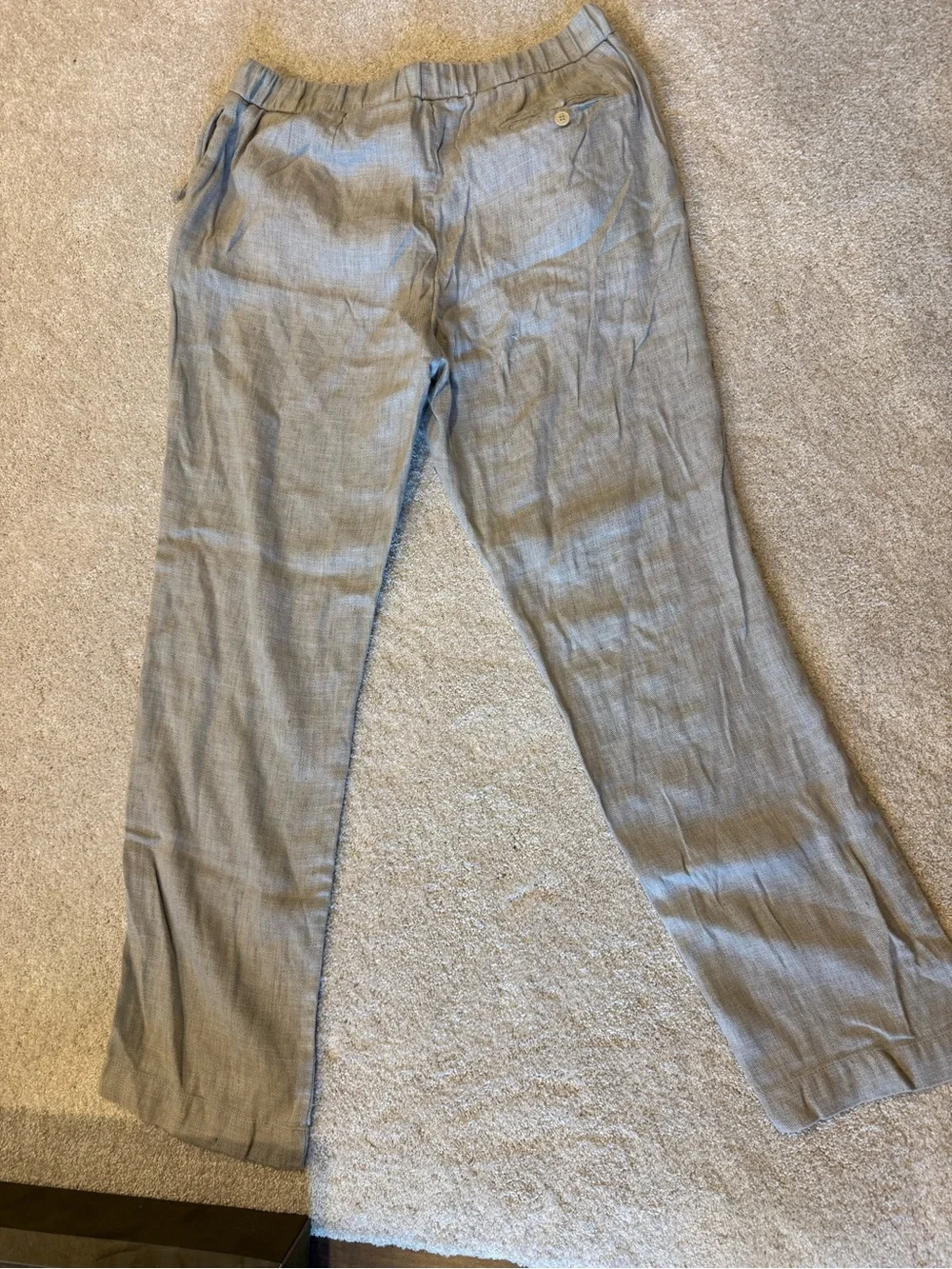 Frescobol Carioca Men's Light Gray Linen Drawstring Pants